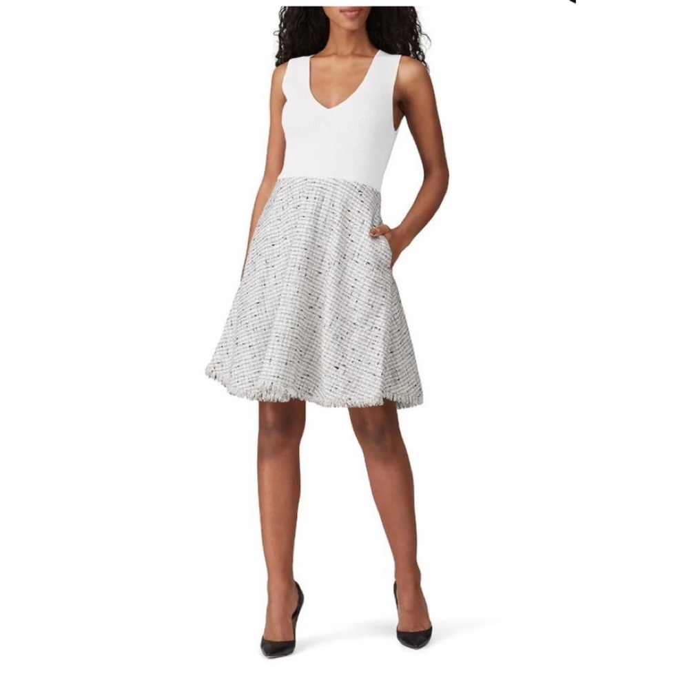 Ted Baker London Adalad Knit Bodice Tweed Skater Dress